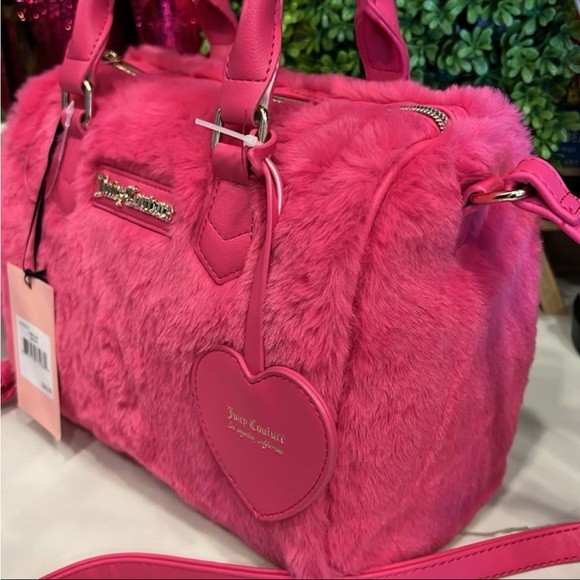NWT JUICY COUTURE pink fluffy bag - Picture 4 of 10